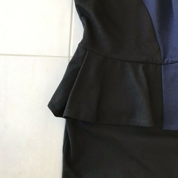 Torn by Ronny Kobo Dress Bodycon Peplum One Shoulder Color Block - Picture 7 of 12